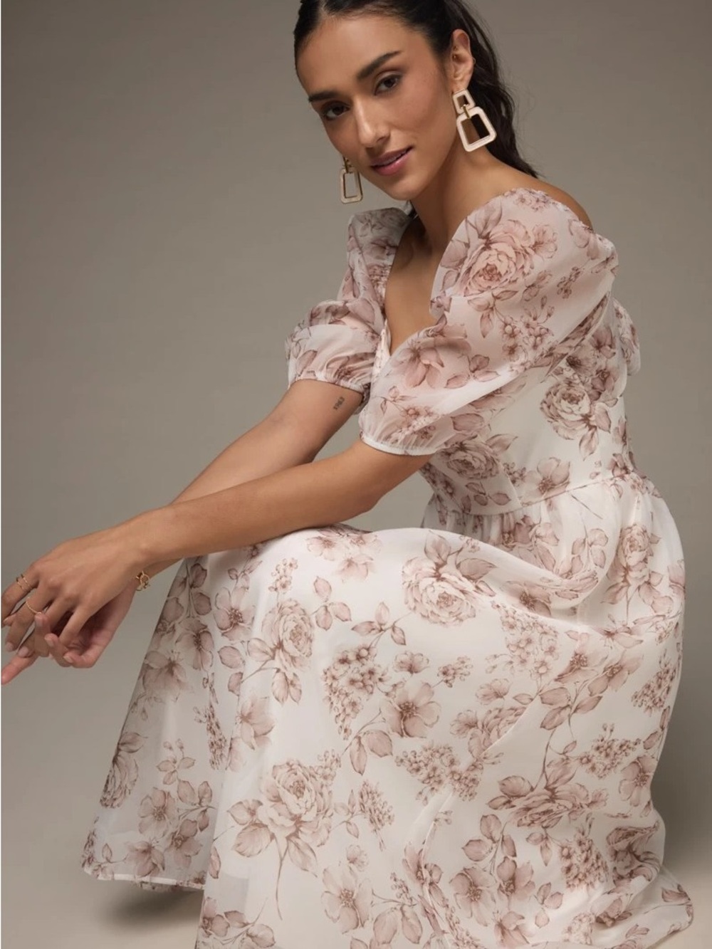 Francesca’s Floral Bow Midi Dress - NWT Medium